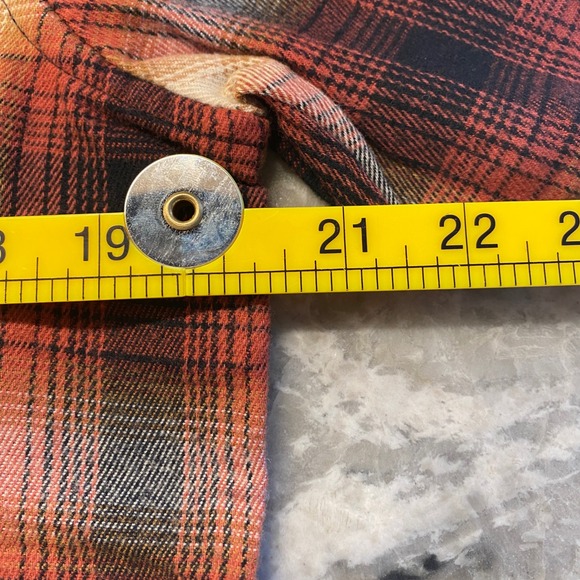 Tailor Vintage Mens Maple Lodge Plaid Performance Stretch Flannel Shirt Orange S - Picture 7 of 10